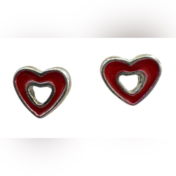 Other - 🩵$5🩵 Red Heart Silver Earrings
